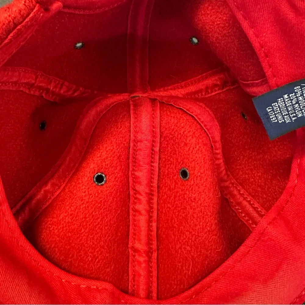 Vibrant Red Vintage GAP 80% Wool Women’s Adjustable Hat Made in USA - Picture 12 of 16